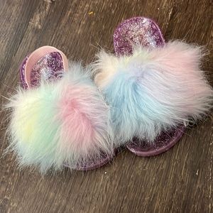 Kids Tucker + Tate Hera Faux Fur Sandal Size 7